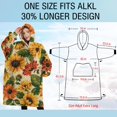 thumbnail image 4 of Oversized Wearable Blanket Hoodie,Beige Red Sunflower Pattern Sherpa Blanket Hoodie with Super Pockets,Super Warm Fuzzy Pullover for Women & Men, 4 of 6