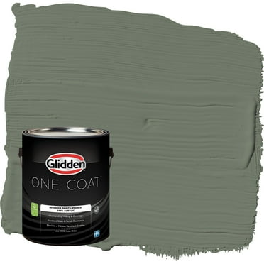 Glidden One Coat Thyme Green / Green Eggshell Interior Paint with Primer, 1 Gallon