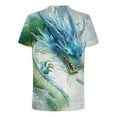 thumbnail image 3 of Jinhomg Mens Novelty T Shirts Fashion Chinese Style Dragon Graphic Tees Big and Tall Comfy Short Sleeve Round Neck Pullover Lightweight Summer Tops 2025 Saving Green XXXXL, 3 of 4