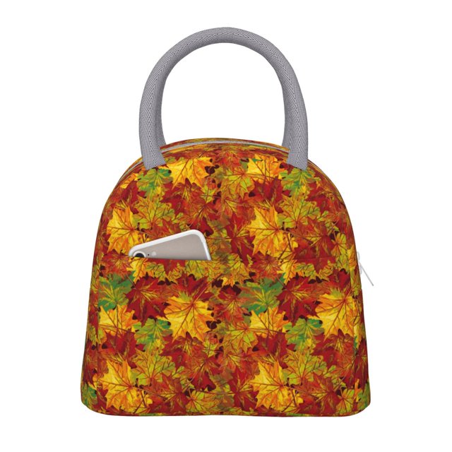 Disketp Vintage maple leaf autumn Bolsa Térmica para Almuerzo, Lonchera con Abertura Amplia y Gran Capacidad, Organizador Reutilizable para Mujeres, Hombres y Adultos