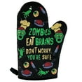 thumbnail image 2 of Zombies Eat Brains Don't Worry You're Safe Oven Mitt Funy Halloween Undead Sarcastic Kitchen Glove, 2 of 9
