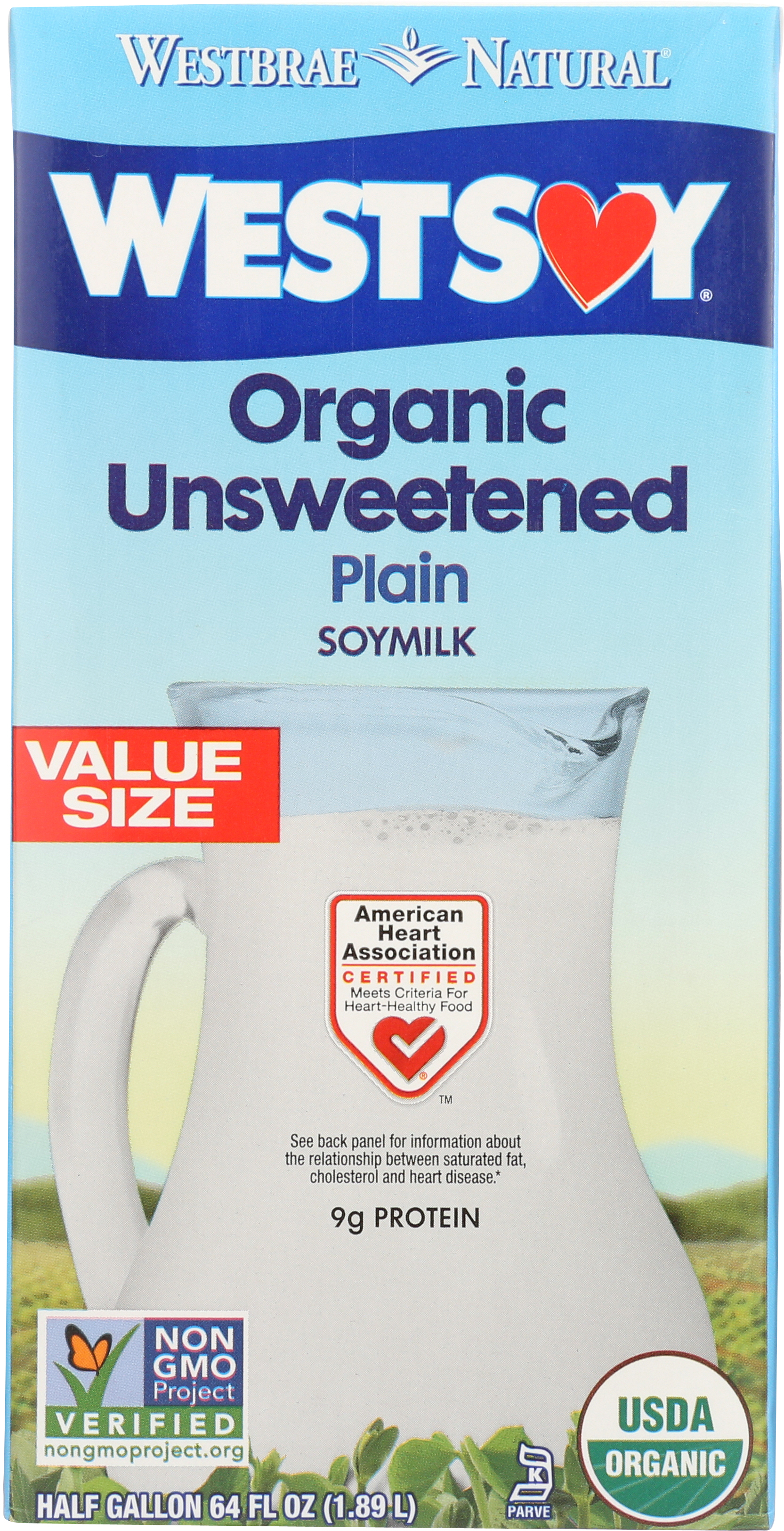 Westsoy Organic Unsweetened Soy Milk, 64 fl oz