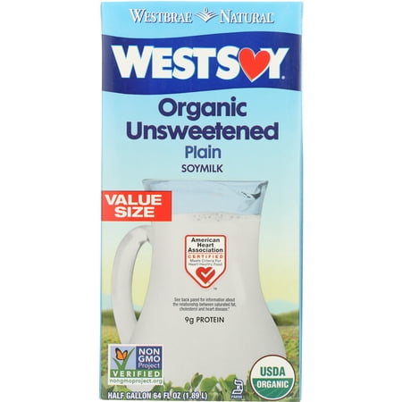 Westsoy Organic Unsweetened Soy Milk, 64 fl oz