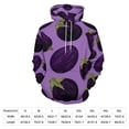 thumbnail image 4 of POBUDS Hoodie, Regular Fit Sporty Pullover Hooded Sweatshirt for Men Women Dark Eggplant Pattern S, 4 of 6
