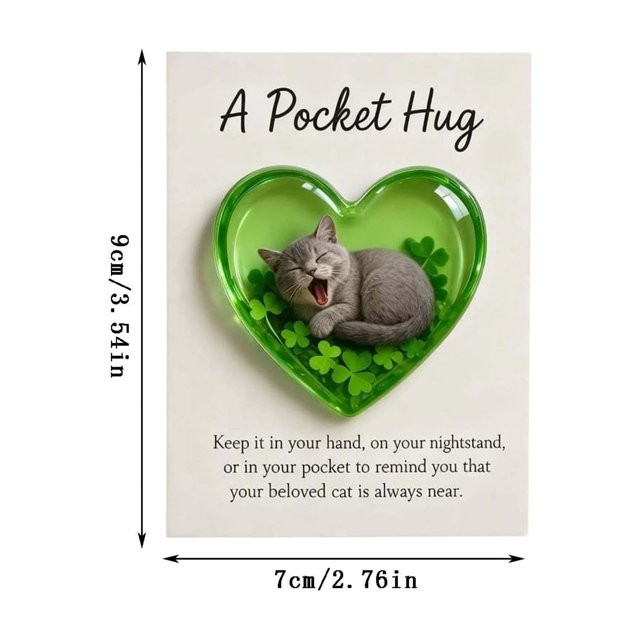 Memorial Pocket Keepsake Heart Resin Sleeping Angel with Forget-Me-Not Flowers and Sympathy Message Card