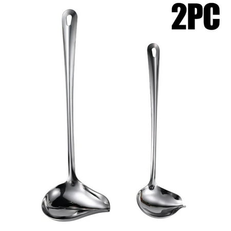 

2PC Stainless Steel Gravy Ladle with Pour Spout - Perfect for Sunday Roast- Kitchen Dining & Bar