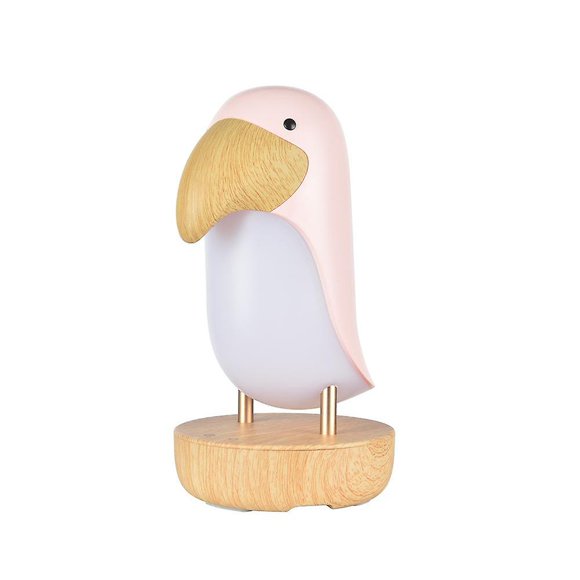 Cute Cartoon Woodpecker Night Light Dimmable Color Eye Protection Comfortable Suitable For Baby Room, Bedtime Reading And Relaxation(pink)