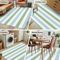 thumbnail image 6 of Sage Green Blue Striped Area Rug 3x5 FT, Non Slip Entryway Bedside Carpet, Farmhouse Sage Green Stripes Washable Soft Floor Carpet Indoor Mat Non-Shedding Throw Rug for Dorm Kitchen Home Office, 6 of 9