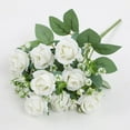 thumbnail image 2 of Goodhd 1Pcs Artificial Flowers Garden Christmas Fake Plants Wedding Party Silk Roses,White, 2 of 9
