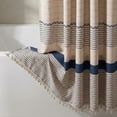 thumbnail image 3 of REGALWOVEN Boho Striped Shower Curtain Sets with 12 Hooks, Faux Linen Look Fabric for Bathroom Blue 71"W x 71"L, 3 of 5
