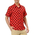 thumbnail image 4 of Unique Bargains Men's Summer Polka Dots Shirt Button Down Short Sleeves Shirts L Red, 4 of 6