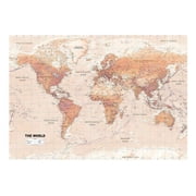 Tiptophomedecor Peel and Stick World Map Wallpaper Wall Mural - Orange World Map - Removable Wall Decals