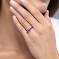 thumbnail image 3 of ANGARA Natural 0.7 Ct. Amethyst Non Eternity Stackable Ring in 14K Rose Gold for Women (Ring Size: 6), 3 of 9