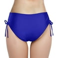 thumbnail image 4 of Sopiago Womens Bikini Bottom Full Coverage Swim Bottoms Mid Waisted Side Tied Swimsuit Bathing Suit Bottom for Women Blue,M, 4 of 7