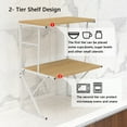 thumbnail image 4 of Ansley&HosHo Microwave Oven Stand Kitchen Baker's Rack 2-Tier Storage Cart Work Table with Extra Shelf Organizer for Home Office, 4 of 5