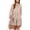Beige, variant on Women's High Neck Tiered Swing Dress with Long Sleeves- Large, Black