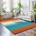 thumbnail image 3 of Area Rugs 2.7'x5', Burnt Orange Blue Ombre Carpet Runner Indoor Outdoor Rugs Home Decor Aesthetic, Modern Art Aesthetics Abstract Non Slip Mats Washable Accent Rug for Living Room Bedroom, 3 of 8