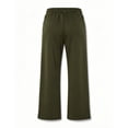 thumbnail image 7 of PNTUTB Women's Activewear Pants Stylish Solid-Color Versatile Pants Casual Stretchy High-Waisted Loose Comfortable Wide-Leg Pants with Pockets, 7 of 7