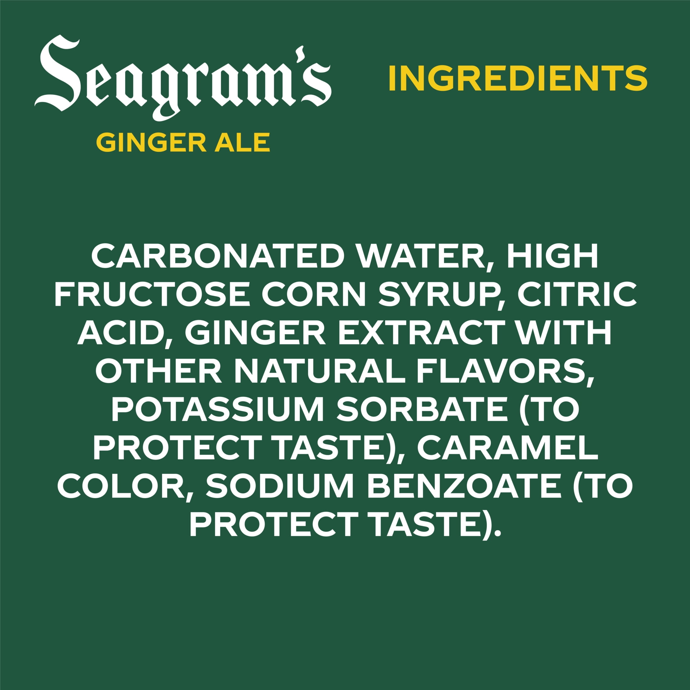 Seagram's Ginger Ale Soda Pop Cans, 12 fl oz, 24 Pack