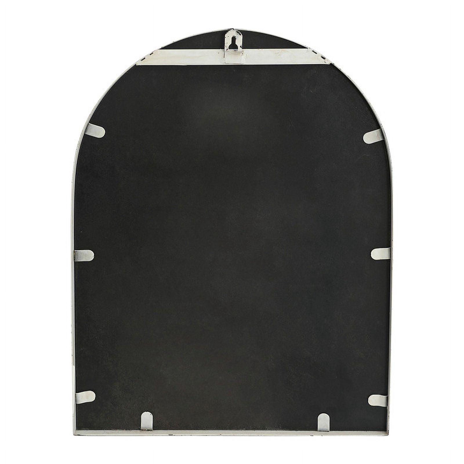 Aspire Home Accents Tuscany Distressed 12" x 16" White Farmhouse Arch Wall Mirror