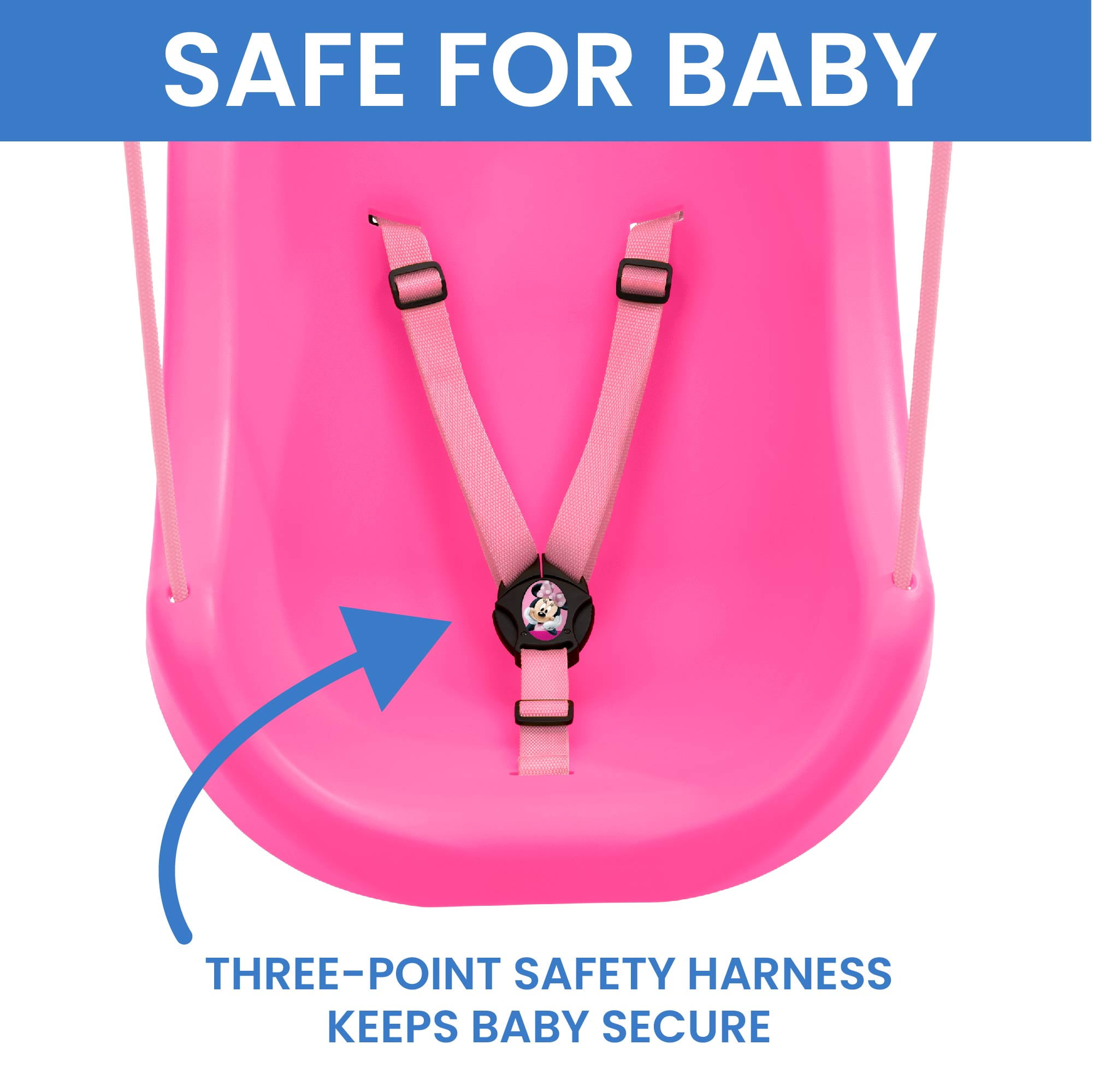 Disney Minnie Mouse 2-in-1 Outdoor Swing by Delta Children – for Babies and Toddlers – Full Bucket Seat