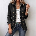 thumbnail image 2 of Womens Long Sleeve Ruffle Button Front Cardigan Jacket Lightweight Open Front Layered Top Structured Collar Casual Outerwear Fall Jackets for Women, 2 of 7