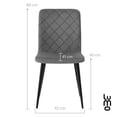 thumbnail image 4 of Set De Comedor 4 Sillas Velvet Mesa Cristal Negro Elegante gris, 4 of 8