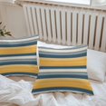 thumbnail image 4 of Vintage Stripes Outdoor Pillow Covers Set of 2 Yellow Navy Striped Retro Geometric Lines Waterproof Throw Pillow Case Decorative Square Cushion Cover for Patio Couch Garden Balcony, 16"x16", 4 of 9