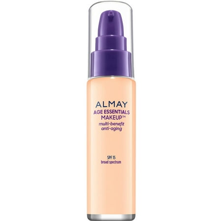 Almay Age Essentials Makeup Foundation, 100 Fair, with Broad Spectrum SPF 15, 1 fl