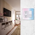 thumbnail image 5 of Yayeee Rocker Switch Wall Plate 1-Gang 4.6"x2.9" Home Decorative Outlet Cover, Light Blue Stripes, 5 of 6