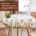 thumbnail image 4 of Eucalyptus Leaves Round Tablecloth, Fitted Table Cover with Elastic for 45"-54" Round Tables, Spring Plants Country Yellow Table Cloth Outdoor Indoor Dinning Party Waterproof Tablecloths, 4 of 7