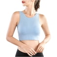 thumbnail image 2 of Womens Bras Yoga Solid Sleeveless Cold Shoulder Casual Tanks Blouse Tops Intimates Sport Bras for Women Blue XL, 2 of 5