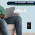 thumbnail image 5 of TOPGREENER USB Wall Outlet, Type C / A Ports, 60𝐖 𝐏𝐨𝐰𝐞𝐫 𝐃𝐞𝐥𝐢𝐯𝐞𝐫𝐲, 15A Tamper-Resistant Receptacles, GaN Technology, TU215PD60AC-BK, Black, 5 of 5