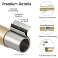 thumbnail image 3 of NewBuros Champagne Wood Curtain Rod for Windows, 1" Diameter Heavy-Duty Wooden Curtain Pole Set, Adjustable Length 32 to 48 Inch with Decorative Leaf Finial., 3 of 8