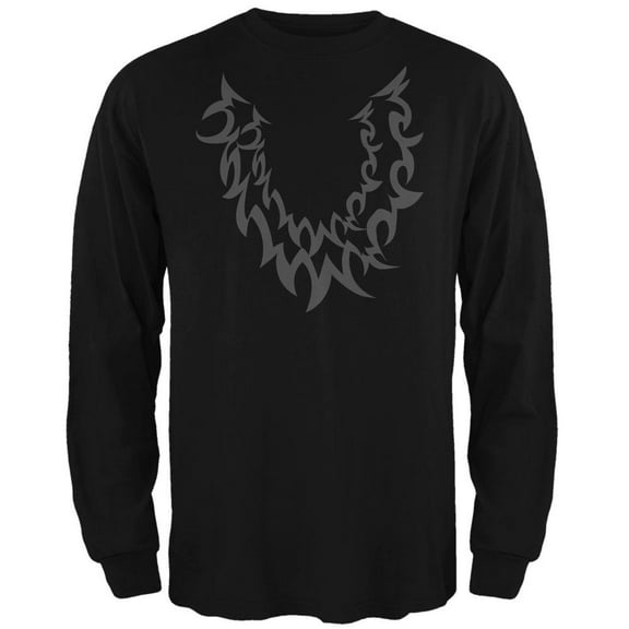 Halloween Wolf Costume Black Mens Long Sleeve T Shirt Black MD