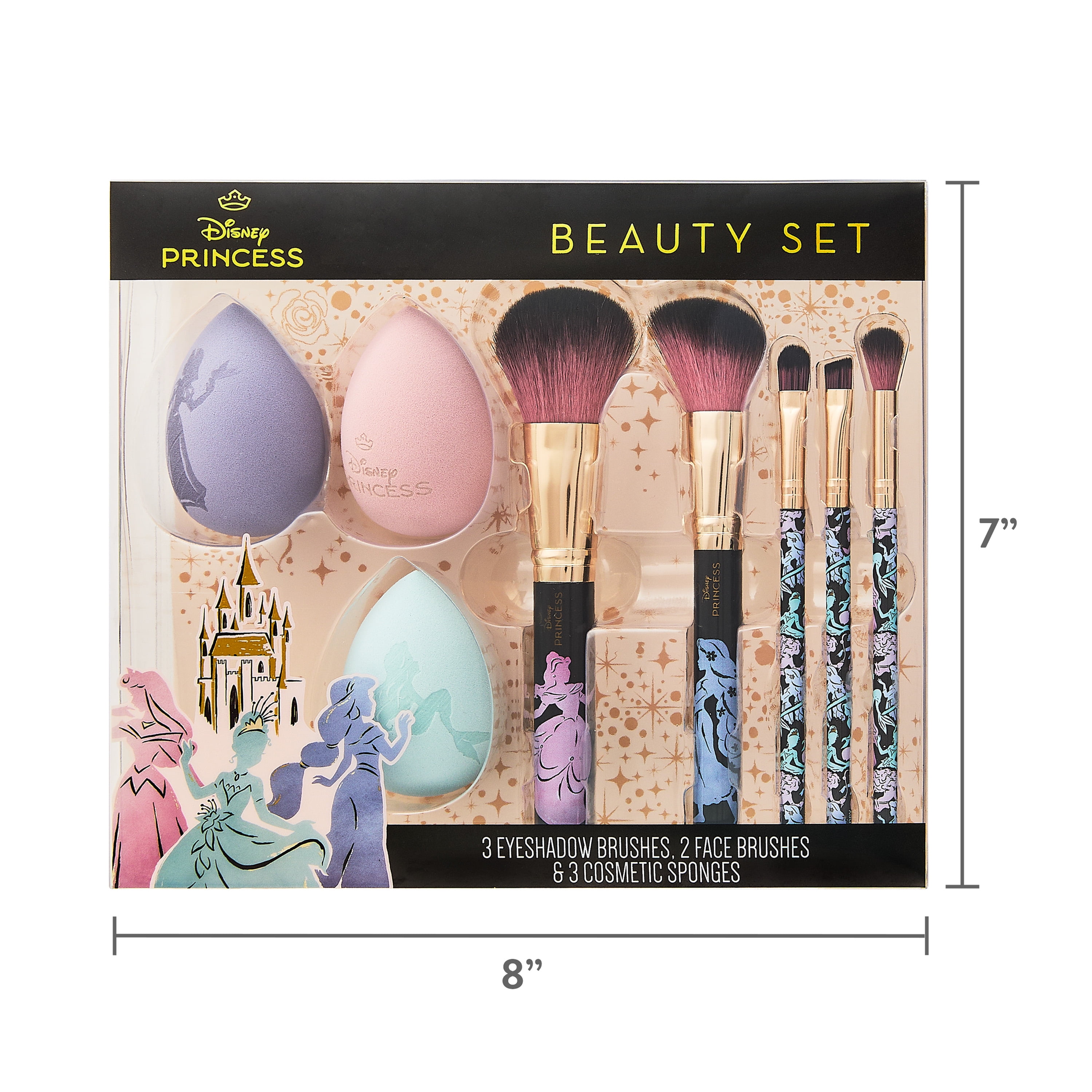 Disney Princess Blender & Brush Set, 8 Pieces