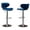 Blue, variant on Adjustable Swivel Barstools Set of 2 Velvet Upholstered Gas Lift Bar Stools Gray for Kitchen Counter Island