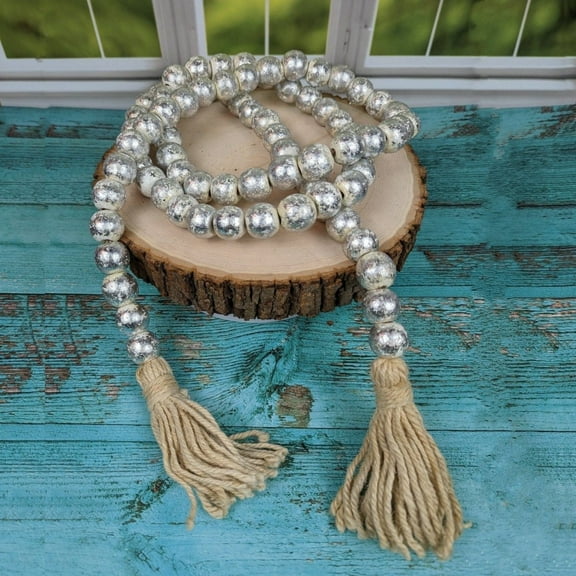 Wooden Bead Garland - Silver or Gold