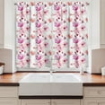 thumbnail image 2 of Ambesonne Floral Kitchen Curtains, Watercolor Spring Blooms, 55"x39", Pink Purple Coral, 2 of 3