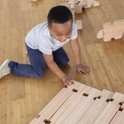 Guidecraft Guidecraft Notch Blocks Set 89 Piece Set: Natural Wooden Stacking Blocks, Educational Montessori Toy for Kids, Indoor/Outdoor Block Play System