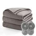 thumbnail image 2 of Sunbeam Grey Fleece Electric Heated Blanket, Full Size, 84" x 72", 2 of 2