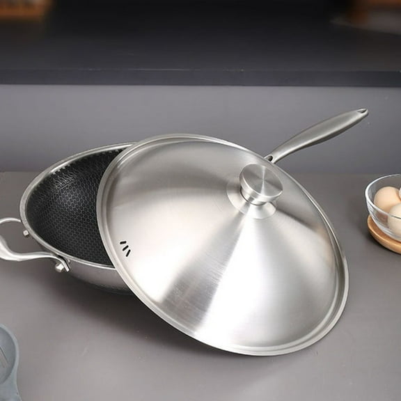 Ferencaa Universal Stainless Steel Pan Lid for Frying Pans, Hot Pots, and Metal Cookware Covers, Kitchen Accessory