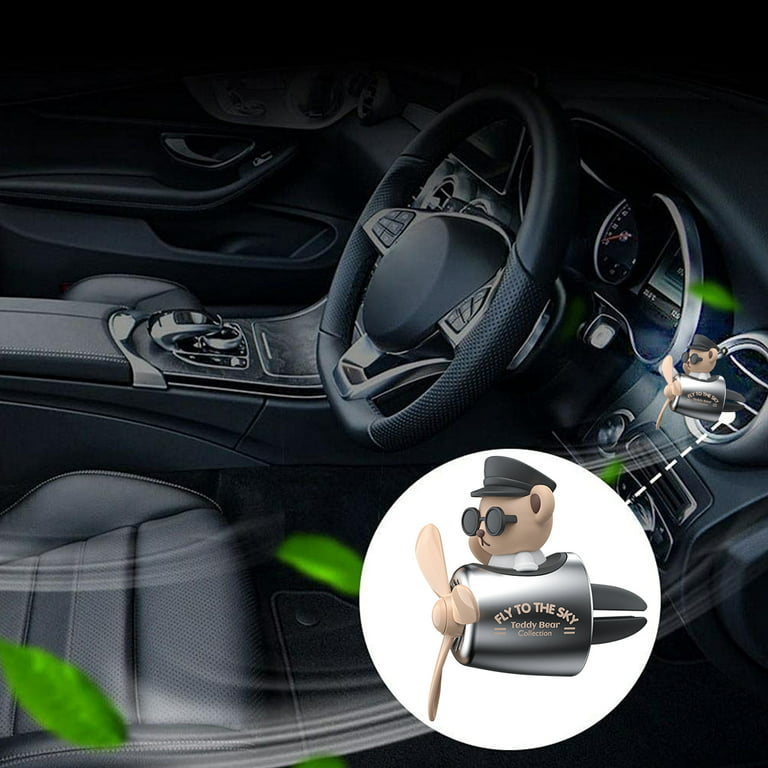 Car Air Freshener Bear Pilot Car Vent Aroma Diffuser Reusable Car Air  Outlet Scented Clip with 3 Blades Fan Air Outlet Aromatherapy Fragrance  Ornament
