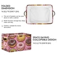 thumbnail image 2 of Yayeee Canvas Storage Basket with Handles for Shelves Fabric Bins Closet Organizer, Cute Doughnuts Pattern, 2 of 8
