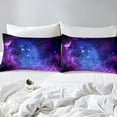 thumbnail image 3 of Galaxy Bedding Set Queen Bed Sheets Outer Space Universe Starry Sky Sheet Set Teens Women Ultra Soft Purple Stars Decor Deep Pocket Fitted Sheet Flat Sheet 2 Pillow Case, 3 of 5