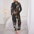 thumbnail image 3 of KLL Leopard On Tree Branch Print Women's Long Sleeve Pajamas with Pants Sleepwear Loungewear 2 Set-Large, 3 of 8