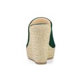thumbnail image 2 of BLISSFUL STEP Chaussures pour Femmes Talon Compensé Bout Ouvert Espadrilles Mules à Plateforme Vert Foncé 7,5, 2 of 7