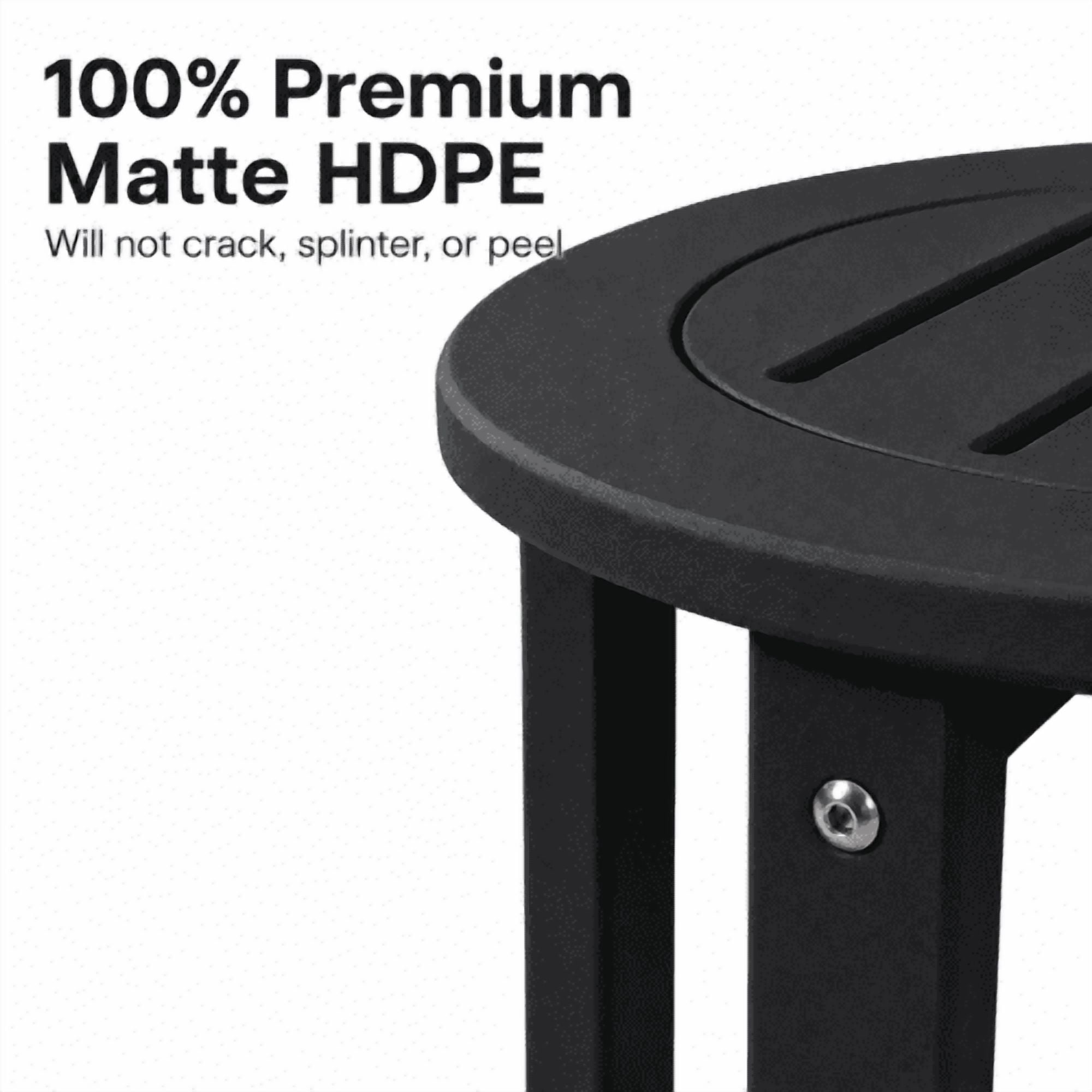 Outdoor Side Table, Small All-Weather Patio End Table, Black
