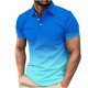 thumbnail image 1 of Camisa Casual de Impresión de Gradiente de los Hombres, Top de Solapa de Manga Corta en Tela de Malla Ligera para el Aire Libre Y el Ocio, Blusa de Suéter Elegante, 1 of 9