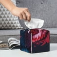 thumbnail image 5 of Uemuo Cool Wolf Head Tissue Box Cover Holder, Square with Bottom Belt - PVC Leather Decorative Organizer for Tabletop, Bathroom, Car, Office, 5 of 8